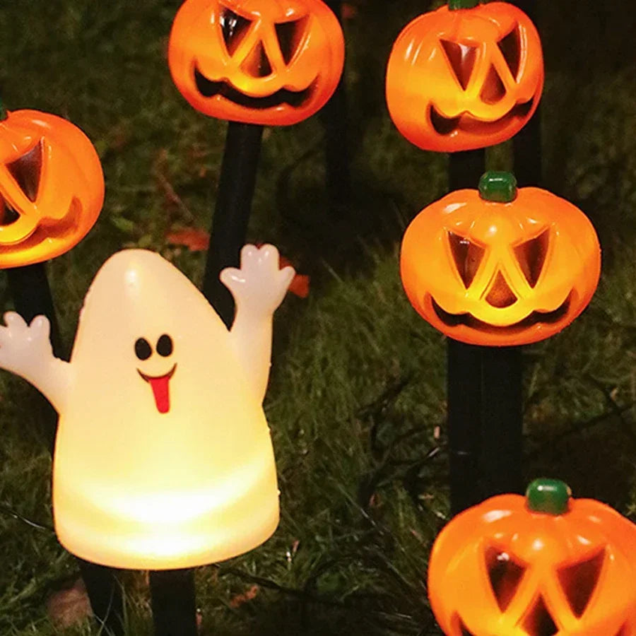 Halloween Jack-o-lantern Solar Energy Charge Lamp Outdoor Waterproof Garden Yard Landscape Decoration Light Fest Pumpkin Lamp 5