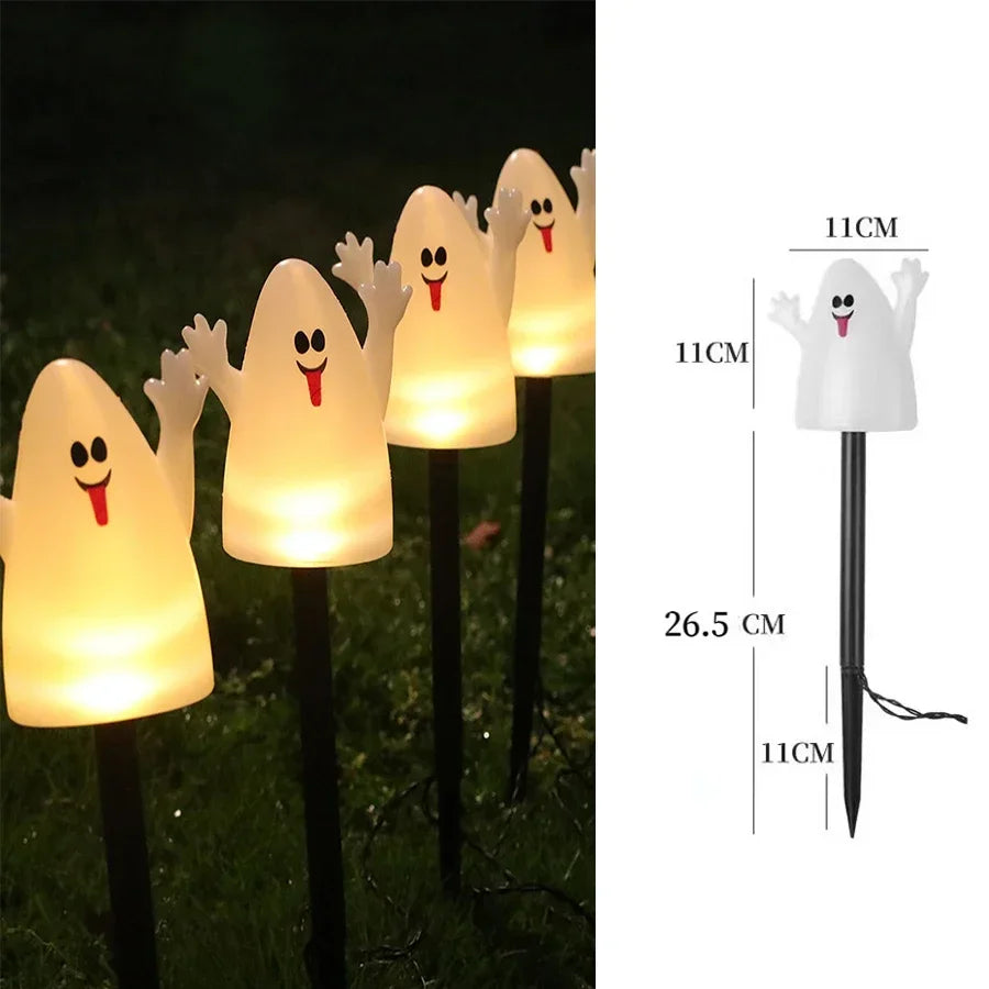 Halloween Jack-o-lantern Solar Energy Charge Lamp Outdoor Waterproof Garden Yard Landscape Decoration Light Fest Pumpkin Lamp 6