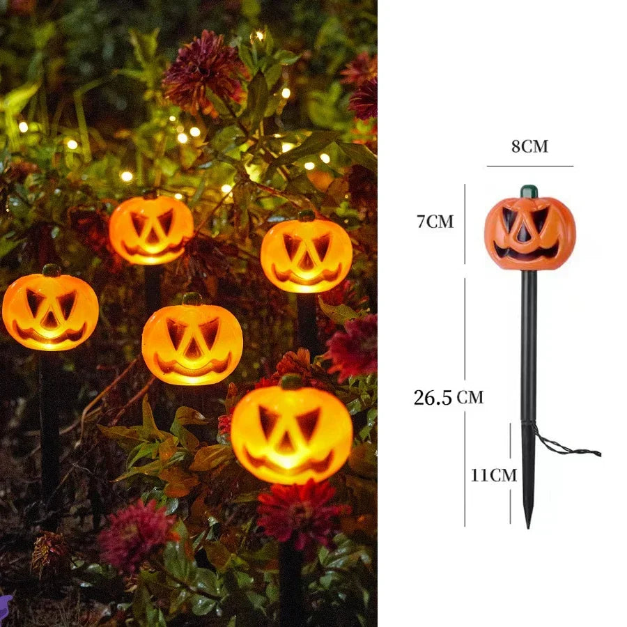 Halloween Jack-o-lantern Solar Energy Charge Lamp Outdoor Waterproof Garden Yard Landscape Decoration Light Fest Pumpkin Lamp 7