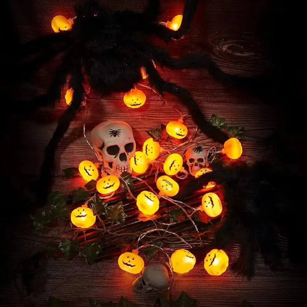 Halloween LED String Lights 10/20 Pumpkin Ghost Witch Shapes Battery Powered Fairy Lights for Indoor Outdoor Party Decorations 4