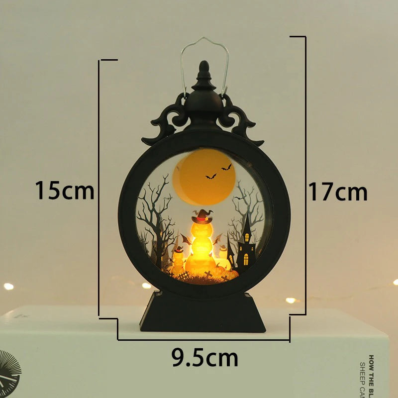 Halloween LED Wind Night Light Portable Pumpkin Ghost Lantern Bar Desktop Ornament Halloween Decor Props Party Supplies DeskLamp 4