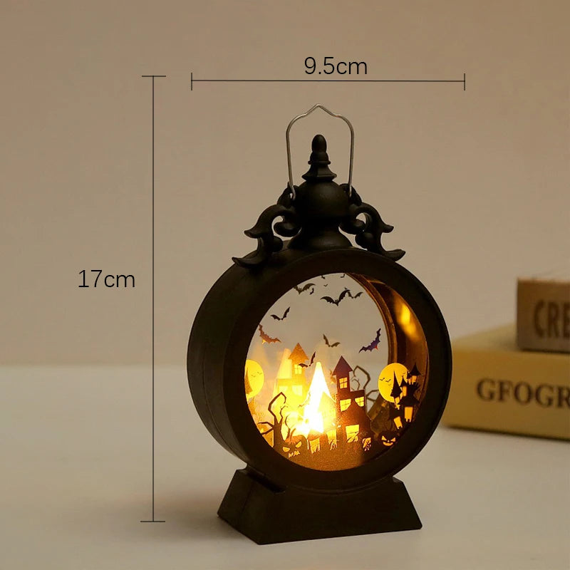 Halloween LED Wind Night Light Portable Pumpkin Ghost Lantern Bar Desktop Ornament Halloween Decor Props Party Supplies DeskLamp 6