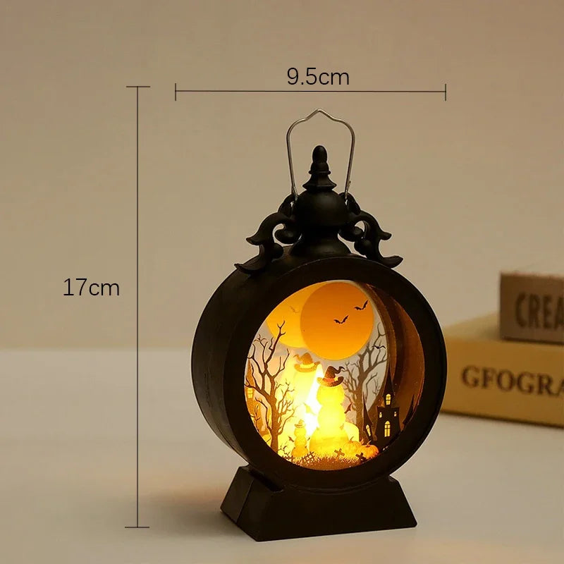 Halloween LED Wind Night Light Portable Pumpkin Ghost Lantern Bar Desktop Ornament Halloween Decor Props Party Supplies DeskLamp 7