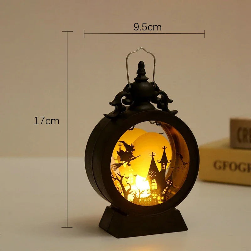 Halloween LED Wind Night Light Portable Pumpkin Ghost Lantern Bar Desktop Ornament Halloween Decor Props Party Supplies DeskLamp 8