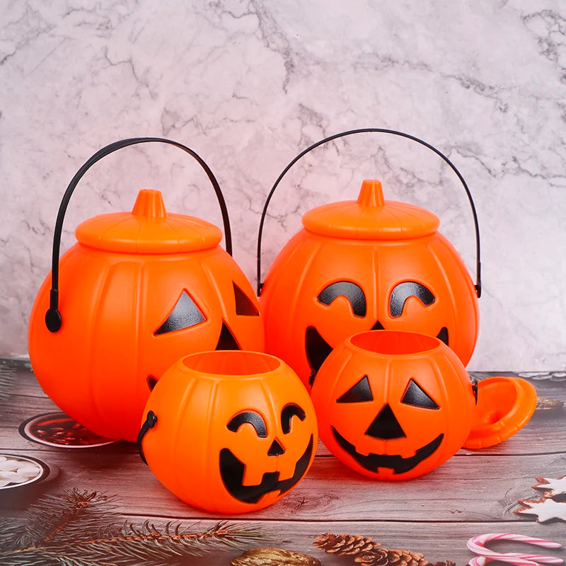 Halloween Party Props Plastic Pumpkin Bucket Decorate Halloween Decoration 0