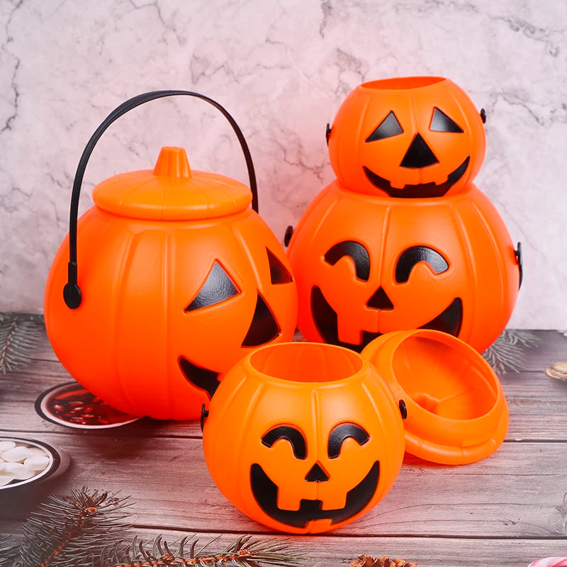 Halloween Party Props Plastic Pumpkin Bucket Decorate Halloween Decoration 1