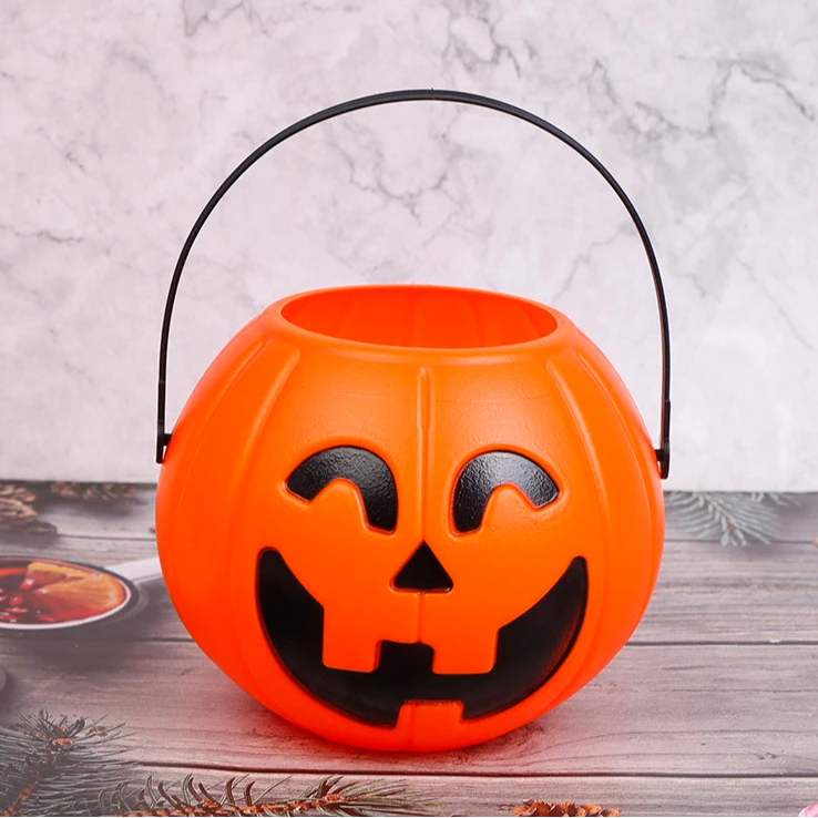 Halloween Party Props Plastic Pumpkin Bucket Decorate Halloween Decoration 6