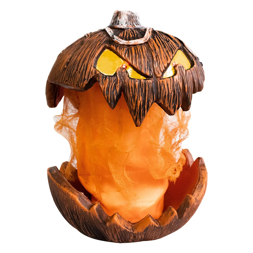 Halloween Pumpkin Decoration Realistic Scary Atmosphere Light Battery Powered with Light Up Eyes for Courtyard Bar Haunted House 2