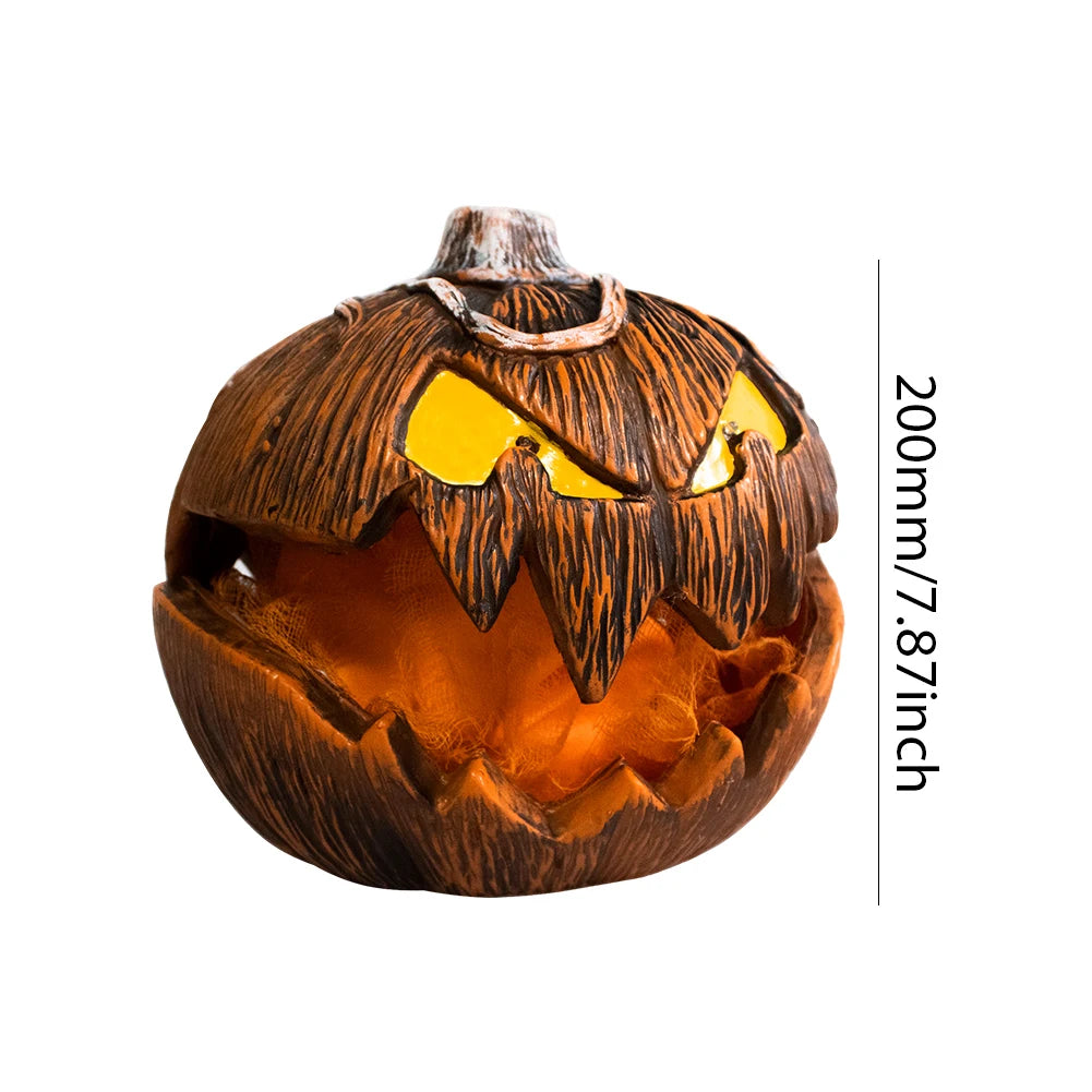 Halloween Pumpkin Decoration Realistic Scary Atmosphere Light Battery Powered with Light Up Eyes for Courtyard Bar Haunted House 5