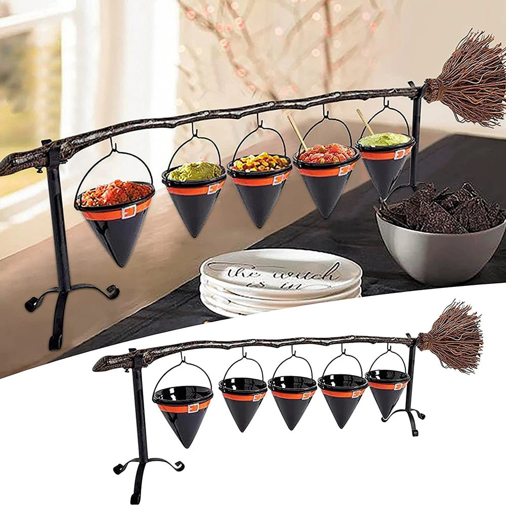 Halloween Pumpkin Snack Plates Rack Witch Bowl Dessert Fruit Dishes Party Buffet Display Tray For Food Plates Decoration 3