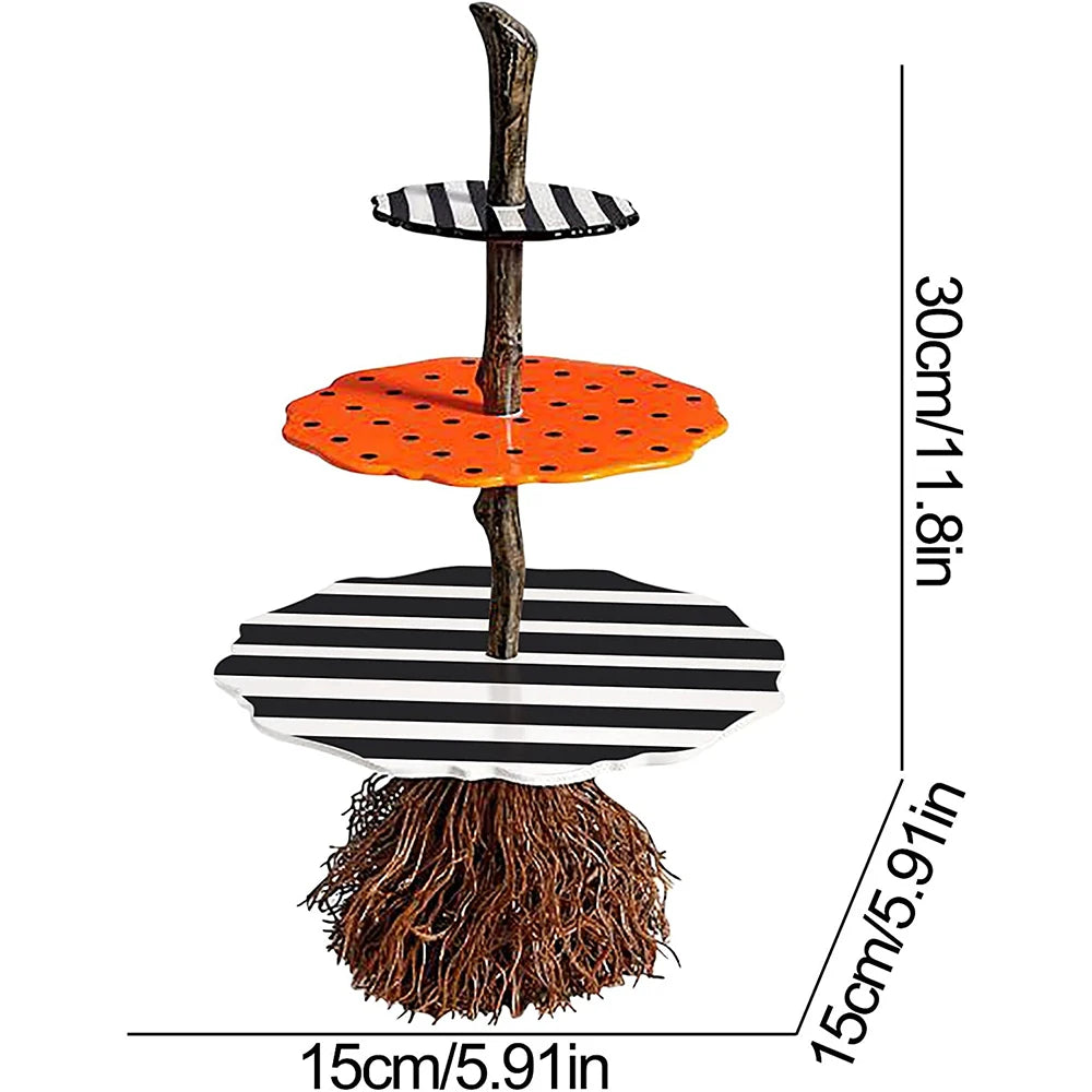 Halloween Pumpkin Snack Plates Rack Witch Bowl Dessert Fruit Dishes Party Buffet Display Tray For Food Plates Decoration 4