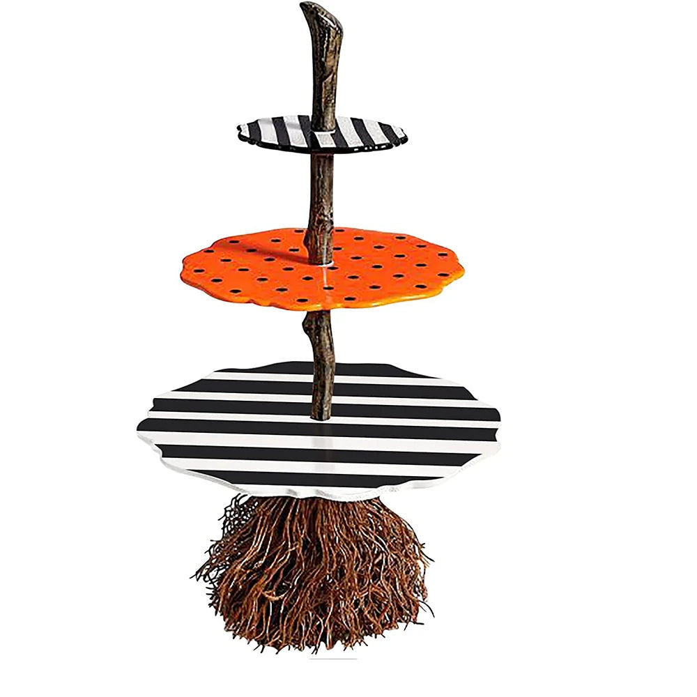 Halloween Pumpkin Snack Plates Rack Witch Bowl Dessert Fruit Dishes Party Buffet Display Tray For Food Plates Decoration 7