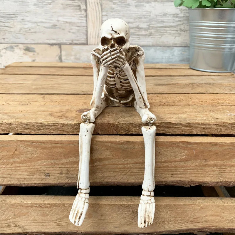 Halloween Resin Skeleton Ornaments Skull Decoration Halloween Outdoor Party Courtyard Decoration Props Pastoral Style Skull 5