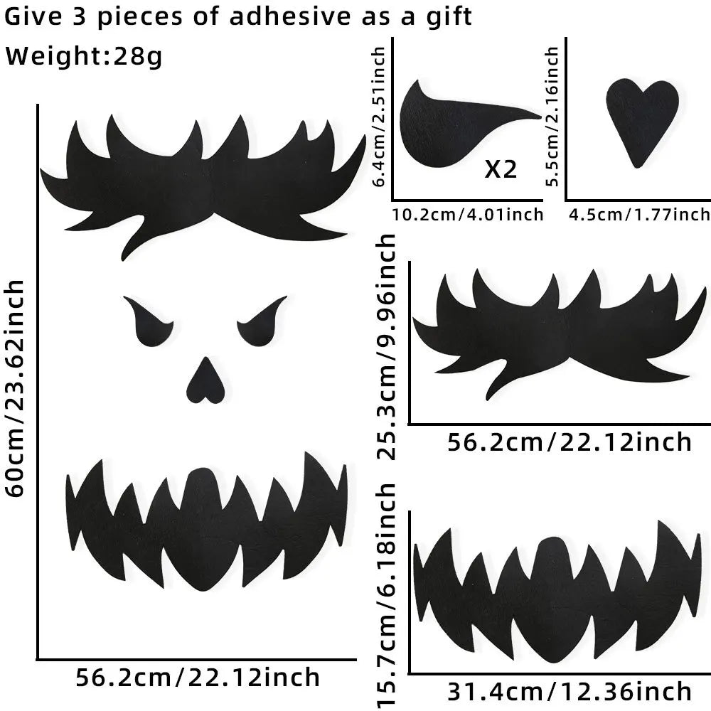Lumora Halloween Skeleton Pumpkin Witch Ghost Window Stickers DIY Room Decor