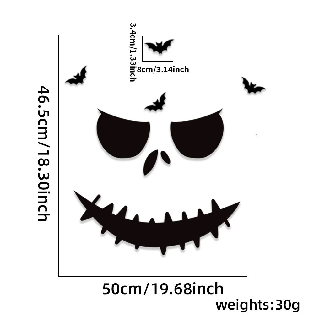 Lumora Halloween Skeleton Pumpkin Witch Ghost Window Stickers DIY Room Decor