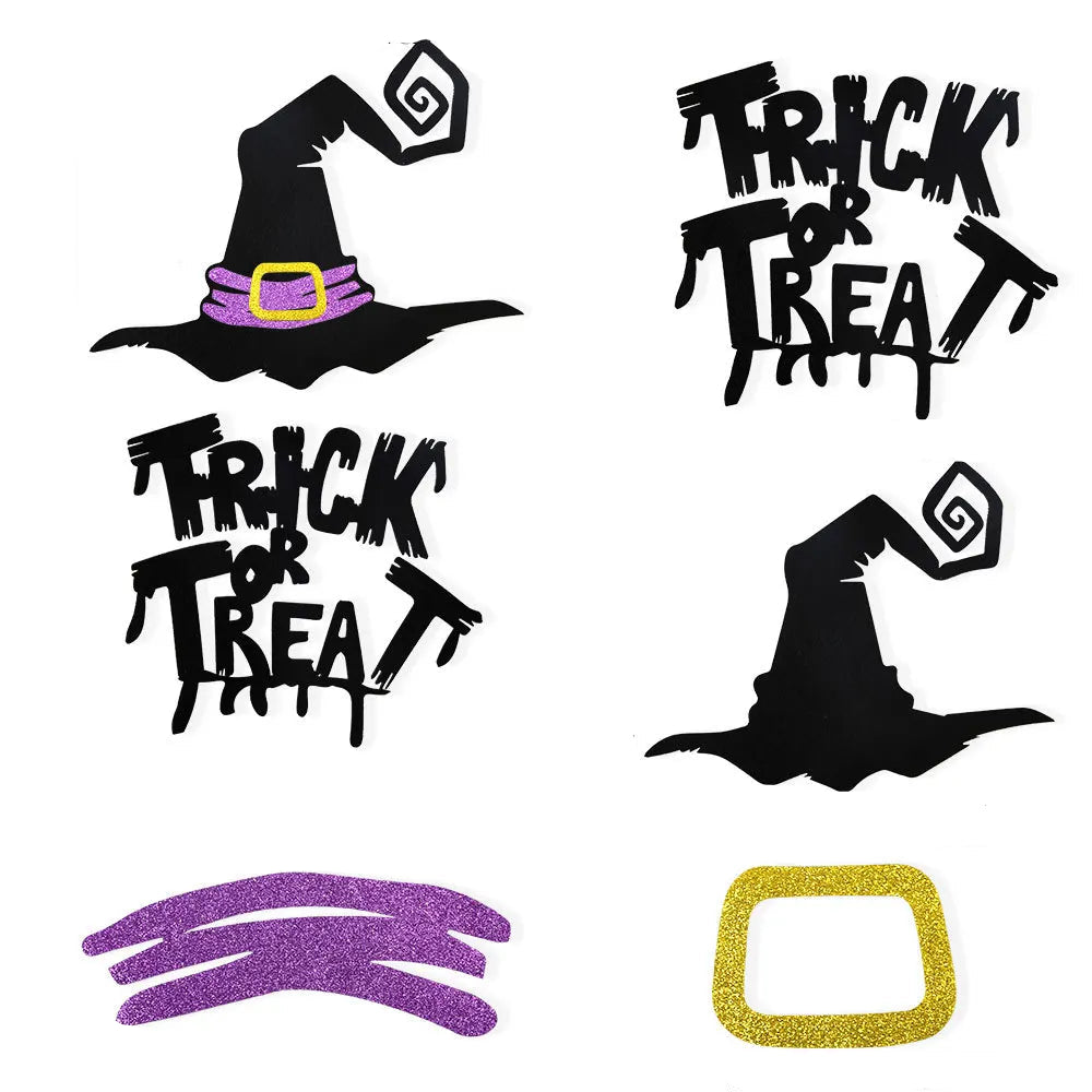 Halloween decoration room door stickers window decor skeleton hand pumpkin DIY devil witch hat glass window stickers ghost 14