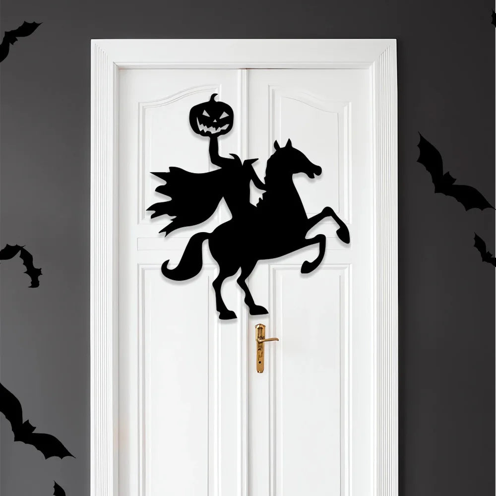 Halloween decoration room door stickers window decor skeleton hand pumpkin DIY devil witch hat glass window stickers ghost 5