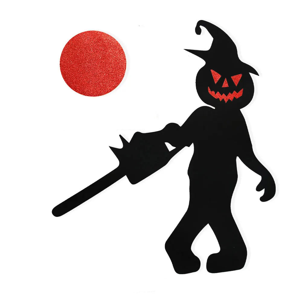 Halloween decoration room door stickers window decor skeleton hand pumpkin DIY devil witch hat glass window stickers ghost 7