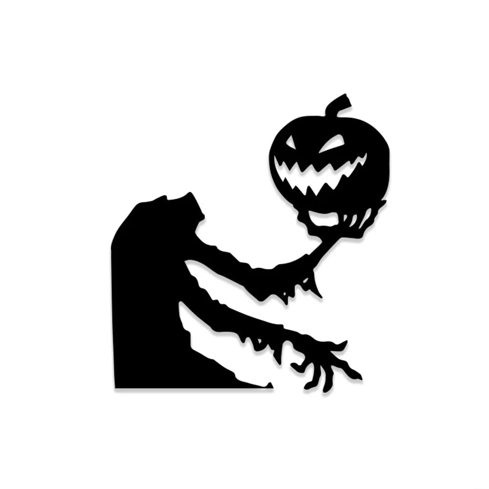 Halloween decoration room door stickers window decor skeleton hand pumpkin DIY devil witch hat glass window stickers ghost 8