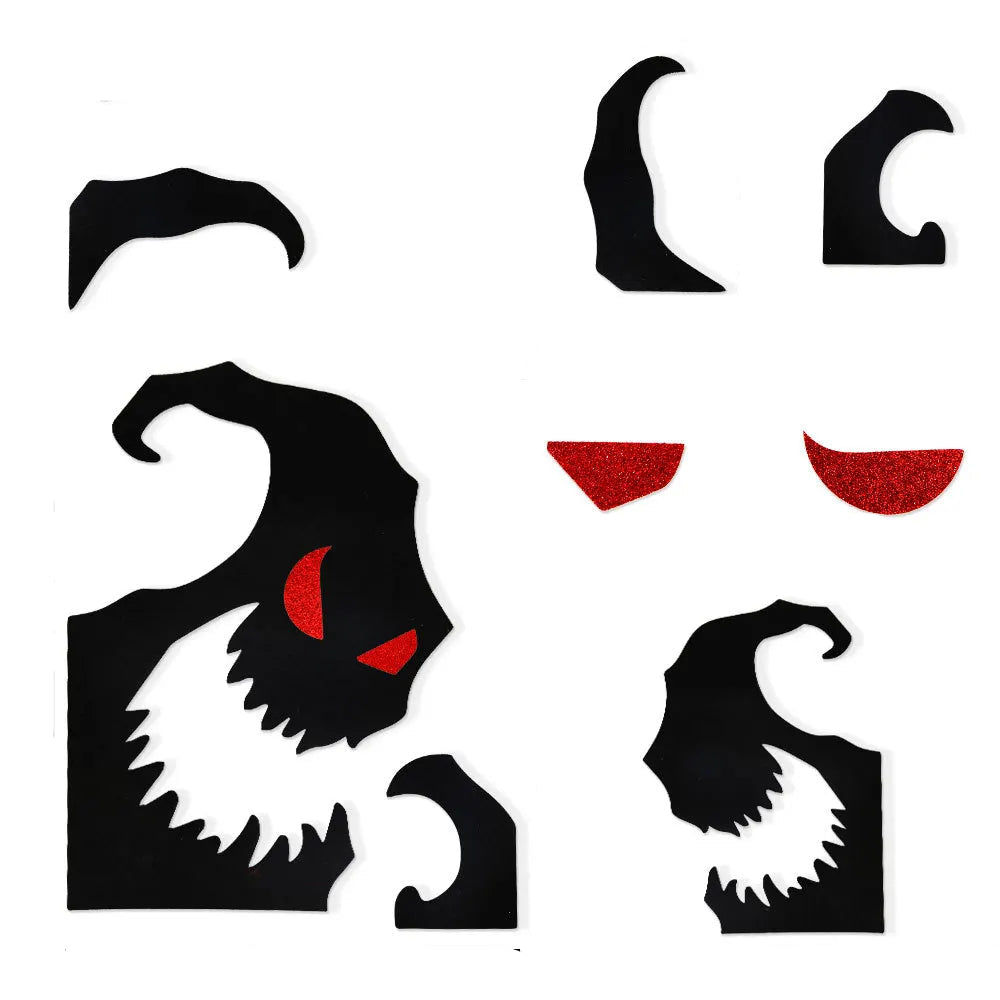Halloween decoration room door stickers window decor skeleton hand pumpkin DIY devil witch hat glass window stickers ghost 9