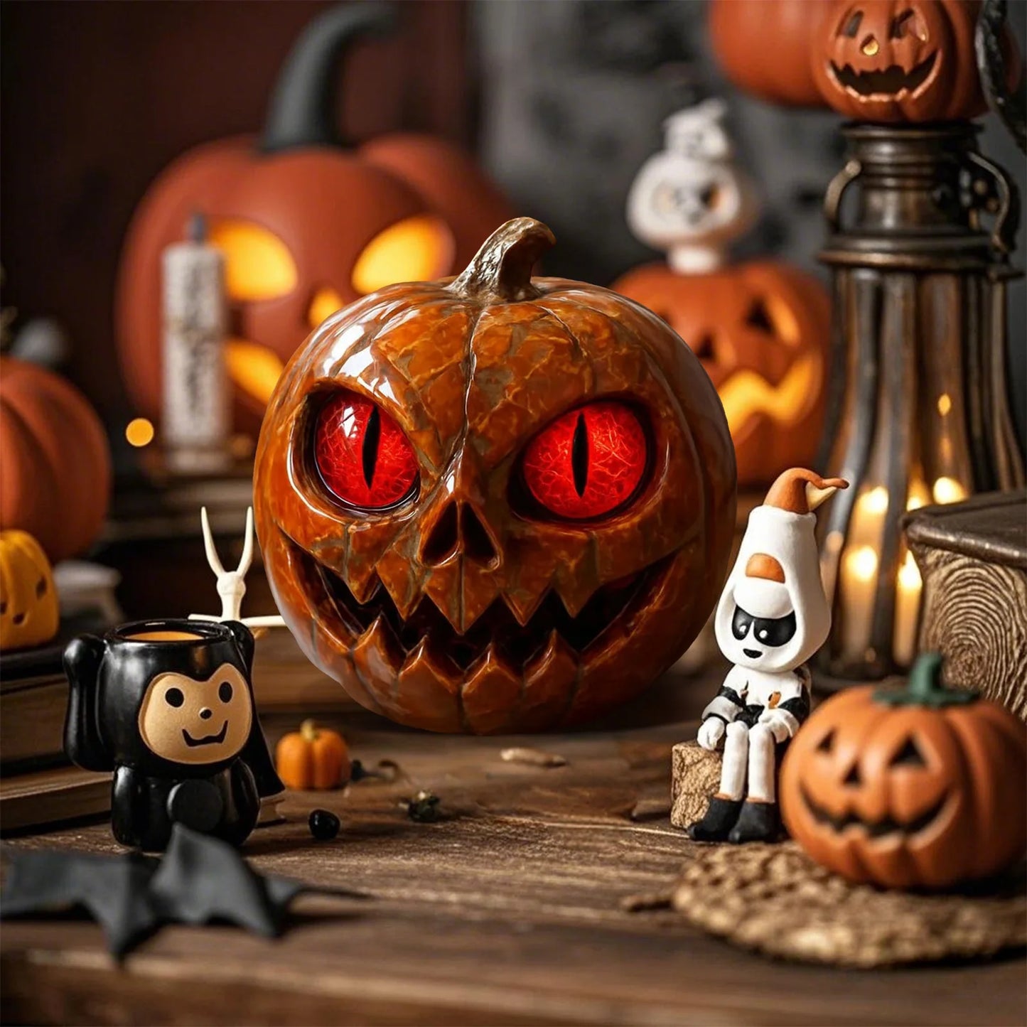 Handcrafted Resin Pumpkin Decor - Elegant Halloween Table Centerpiece, Porch Display, or Gothic Gift for Spooky Season 4