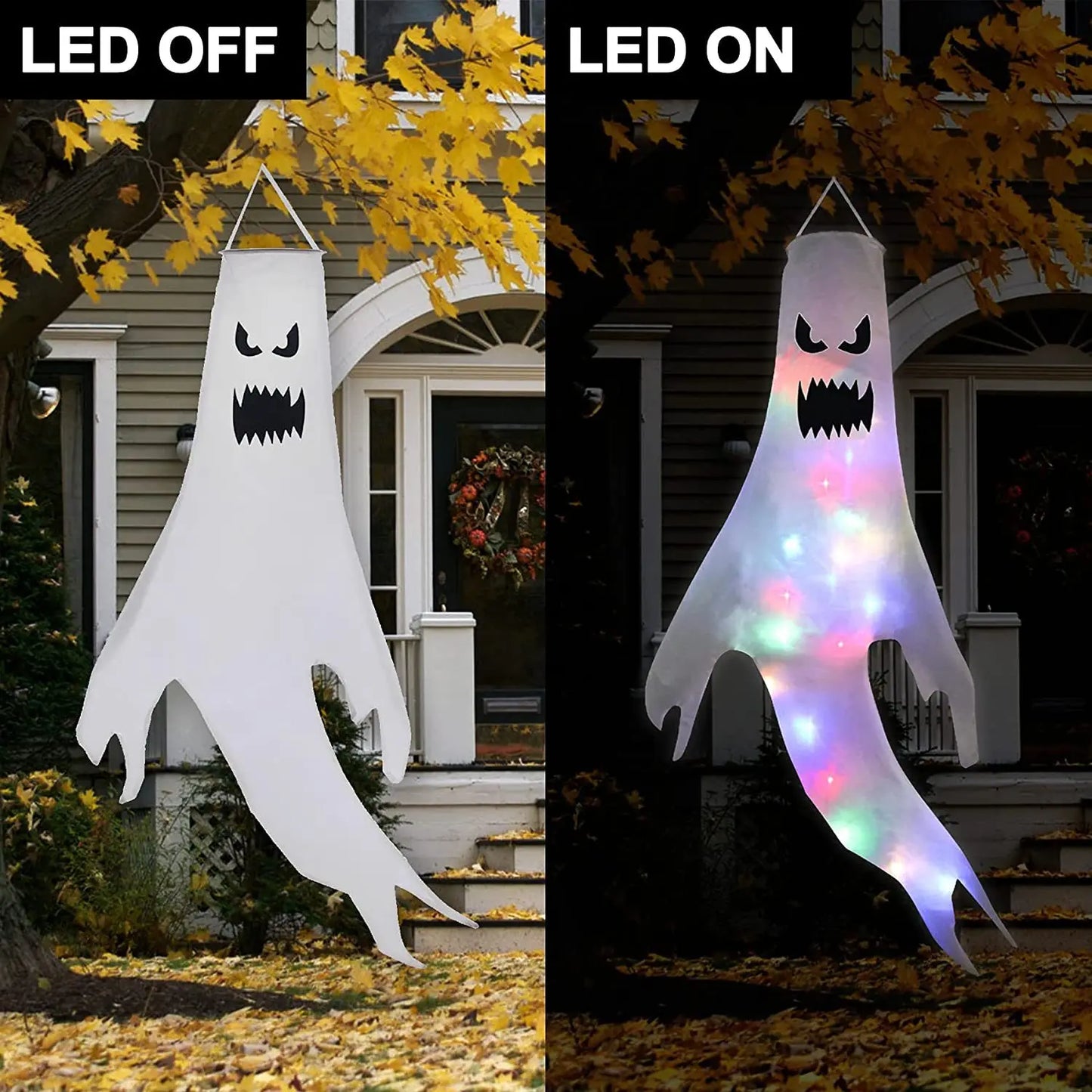 Hanging Ghost Halloween LED Luminous Ghost Children's Gift Scary Party Props Home Outdoor Courtyard Bar Hanging Decorations 3