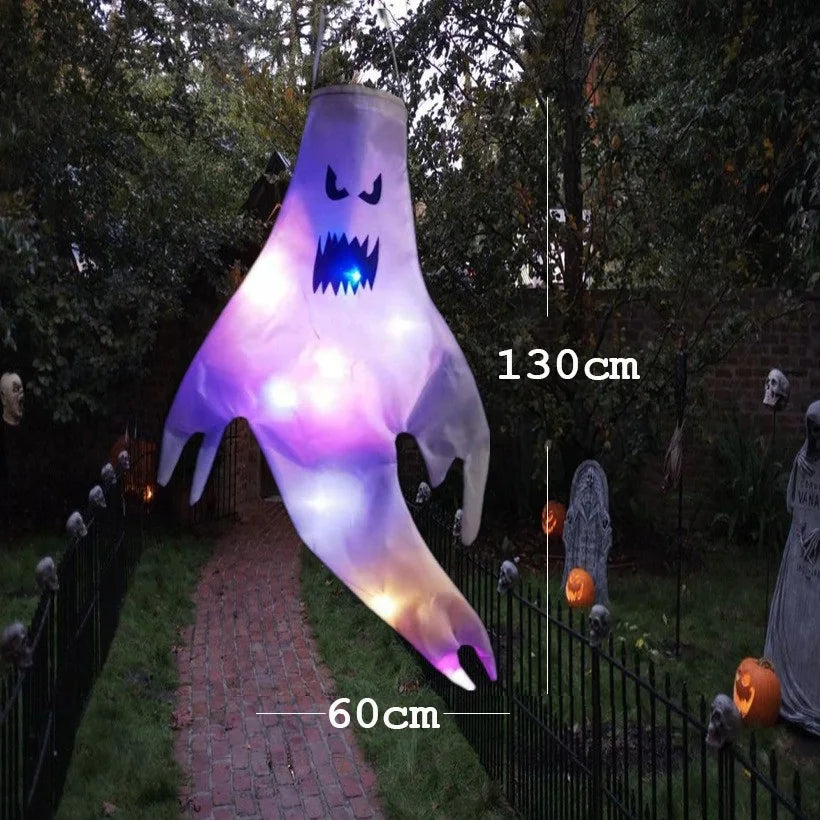 Hanging Ghost Halloween LED Luminous Ghost Children's Gift Scary Party Props Home Outdoor Courtyard Bar Hanging Decorations 6