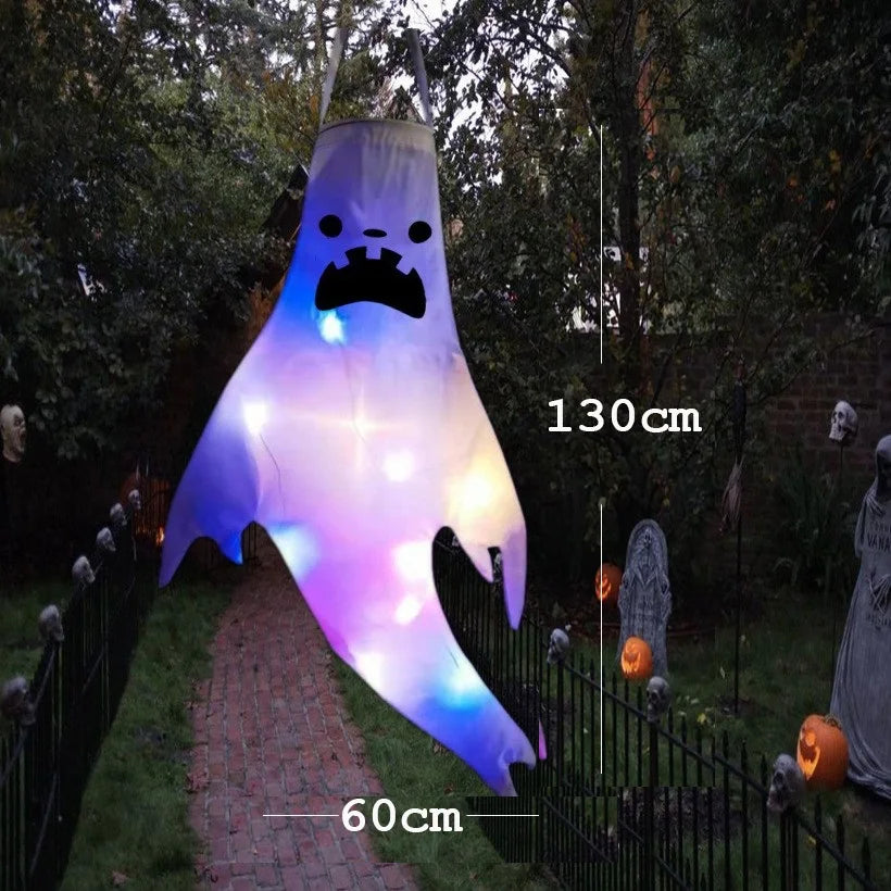 Hanging Ghost Halloween LED Luminous Ghost Children's Gift Scary Party Props Home Outdoor Courtyard Bar Hanging Decorations 7