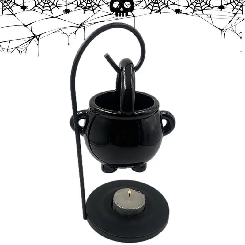 Hanging Witch Cauldron Oil Burner Witch Caldron Pot Candle Holder Smudging Incense Burning Essential Oil Diffuser for Home Decor 3