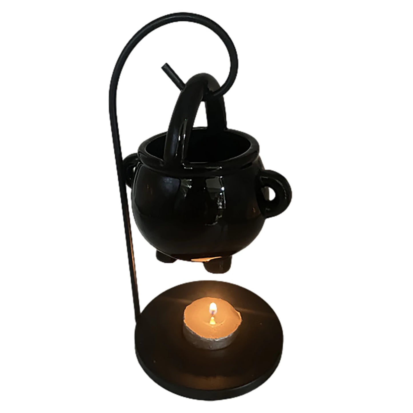 Hanging Witch Cauldron Oil Burner Witch Caldron Pot Candle Holder Smudging Incense Burning Essential Oil Diffuser for Home Decor 4