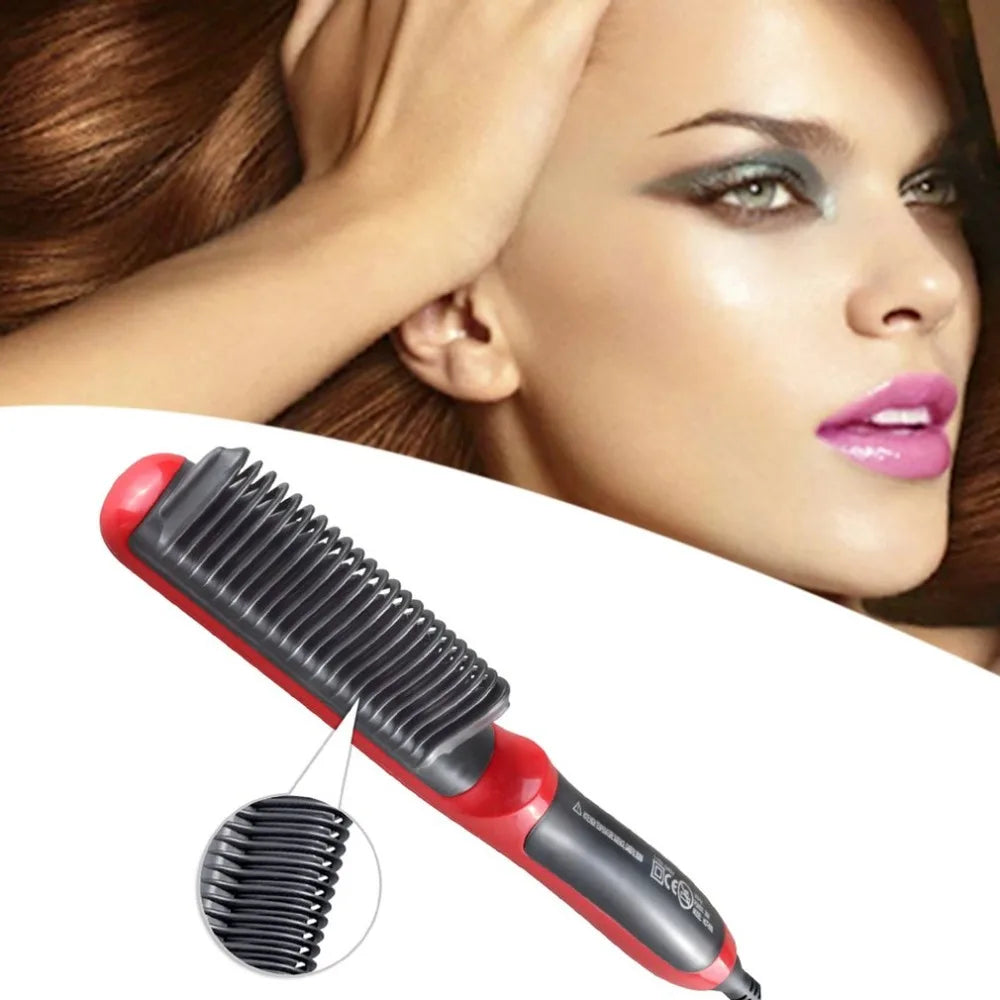 Royallure Professional Hair Straightening Brush with Adjustable Heat Settings for Shiny, Healthy Hair