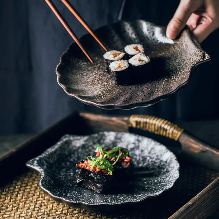 Royallure Rustic Seashell Plates - Elegant Ceramic Dinnerware