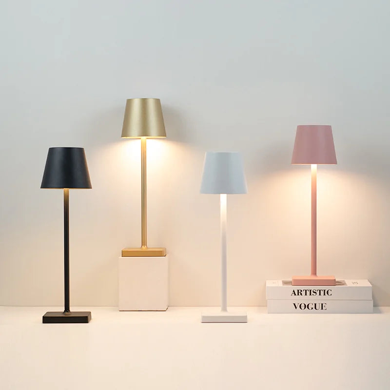 Cordless Lamp - USB Rechargeable Waterproof Table Lamp with Touch Switch - Gold