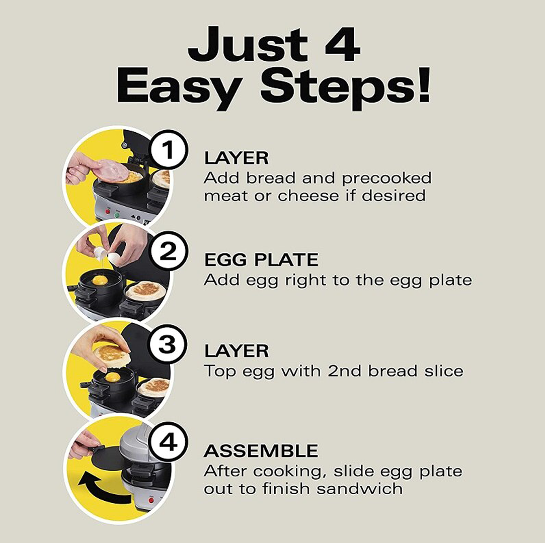 RoyaleGlow Breakfast Sandwich Maker for Easy Meals