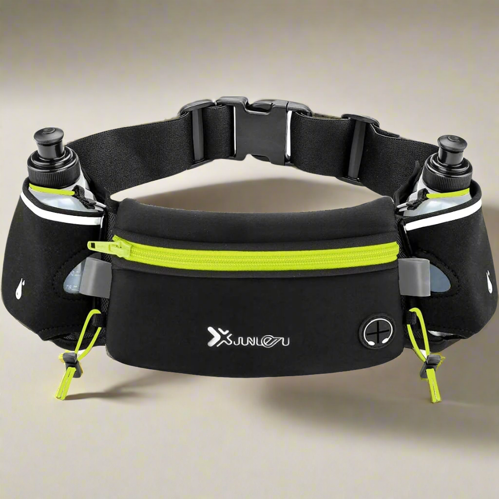 RoyaleGlow Running Hydration Waist Belt with Dual Bottle Holders