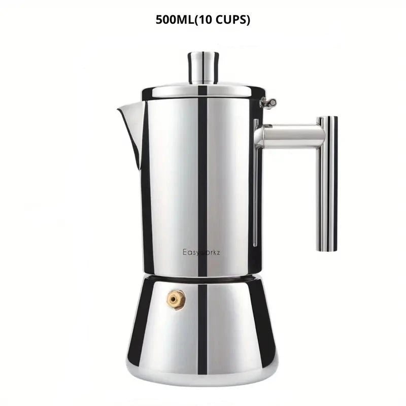 Italian Moka Pot - Stainless Steel Design 5