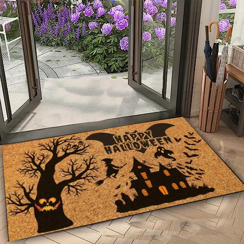 Jack-o'-lantern Halloween Doormat Door Mat Welcome Mat Funny Door There's Horrors This House Living Room Bedroom Home Decoration 6