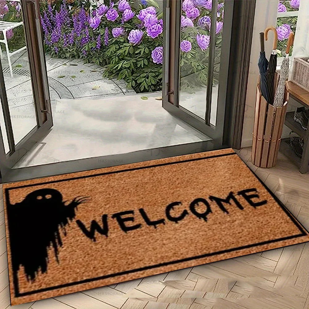 Jack-o'-lantern Halloween Doormat Door Mat Welcome Mat Funny Door There's Horrors This House Living Room Bedroom Home Decoration 7