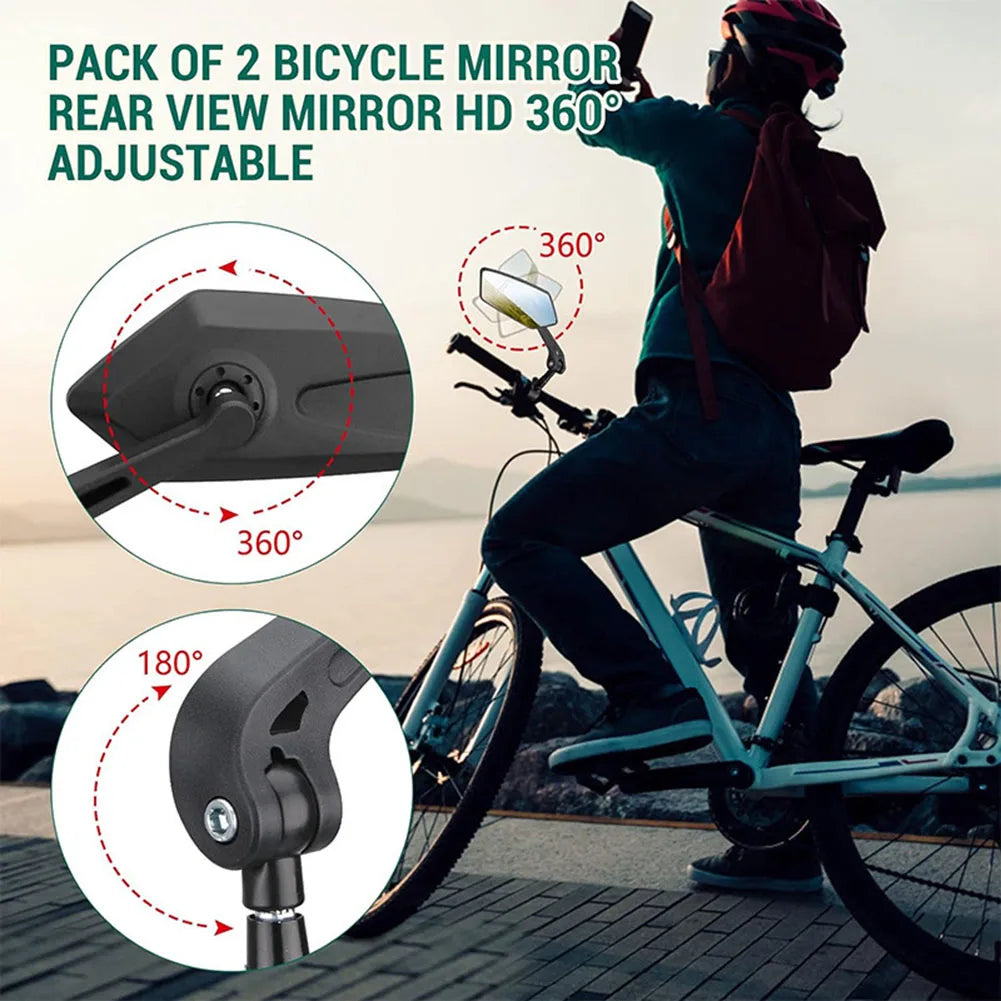 Luxora 2 Pack Bike Mirrors for Safe Riding and Clear Vision