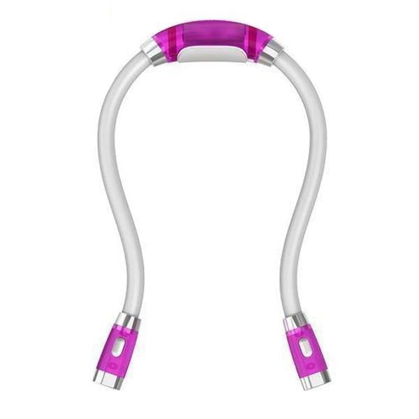 Flexible Hands-Free Knitting & Crocheting Lamp – LED Neck Light for Crafting & Reading - Pink