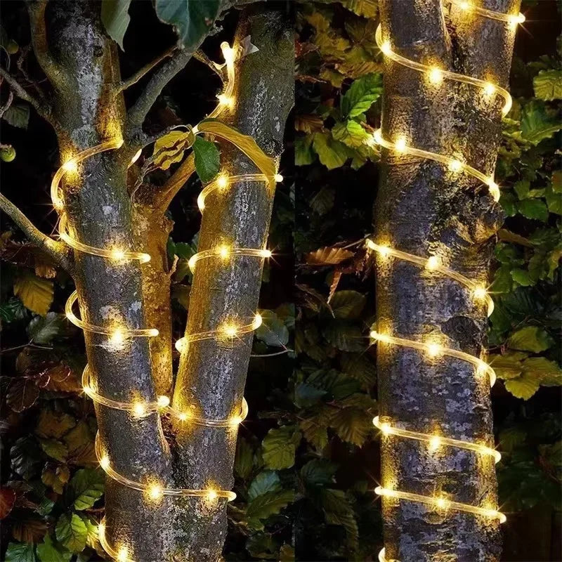 LED Solar Rope Lights Outdoor 50/100/200LEDs 8 Modes waterproof String lights for Garden Christmas Halloween Weddings Decor 4