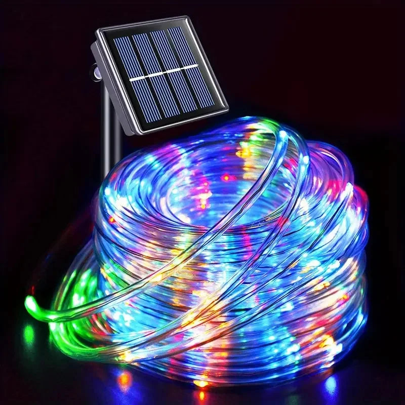 LED Solar Rope Lights Outdoor 50/100/200LEDs 8 Modes waterproof String lights for Garden Christmas Halloween Weddings Decor 8