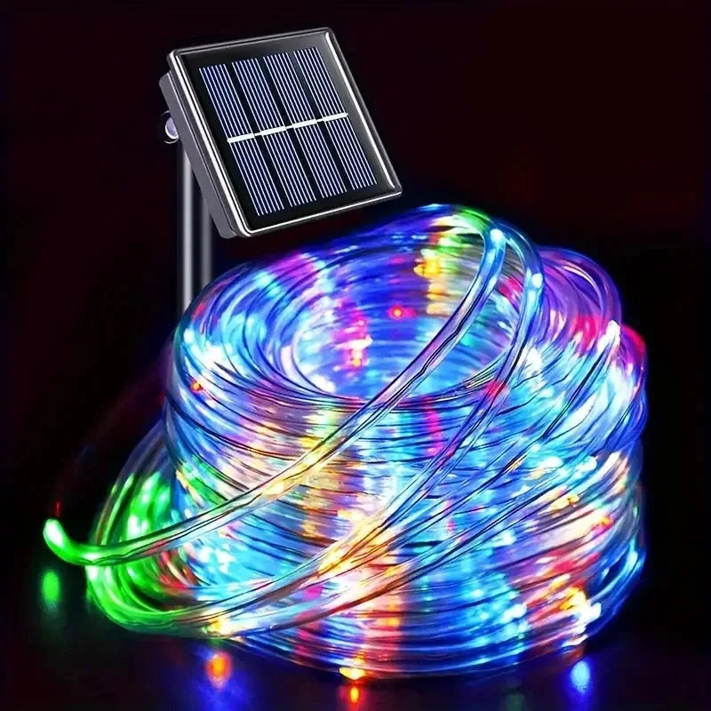 LED Solar String Lights Garden Waterproof Tube Rope Lamp Christmas Garland Fairy Lights For Outdoor Holiday Decoration Lighting 6