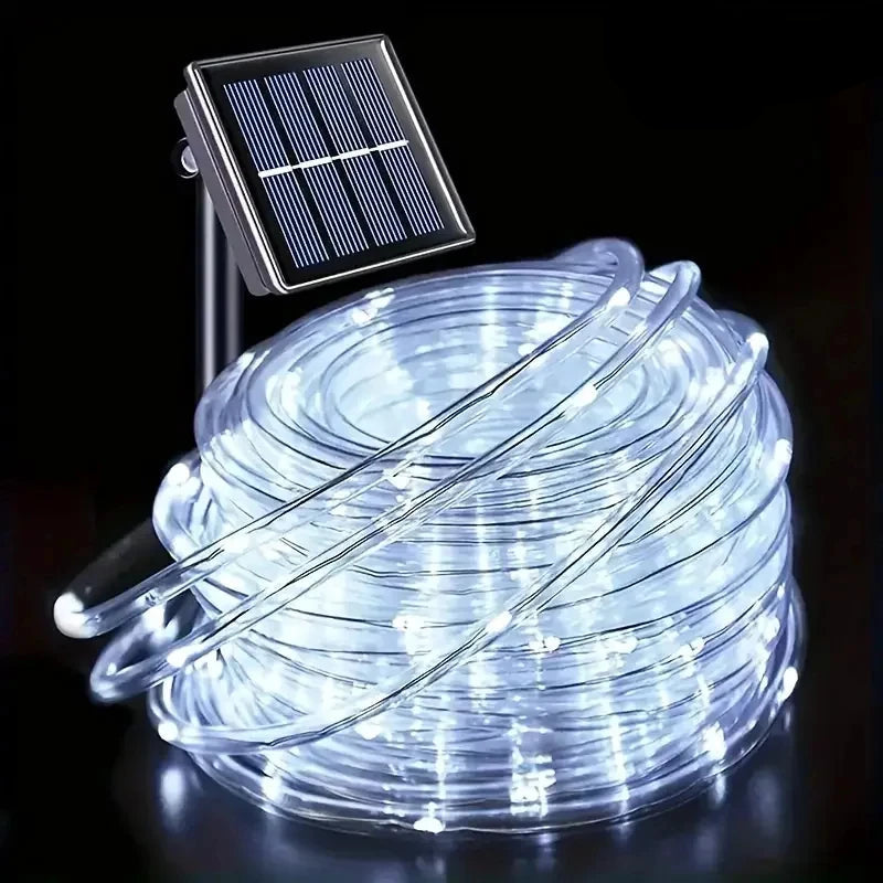 LED Solar String Lights Garden Waterproof Tube Rope Lamp Christmas Garland Fairy Lights For Outdoor Holiday Decoration Lighting 7