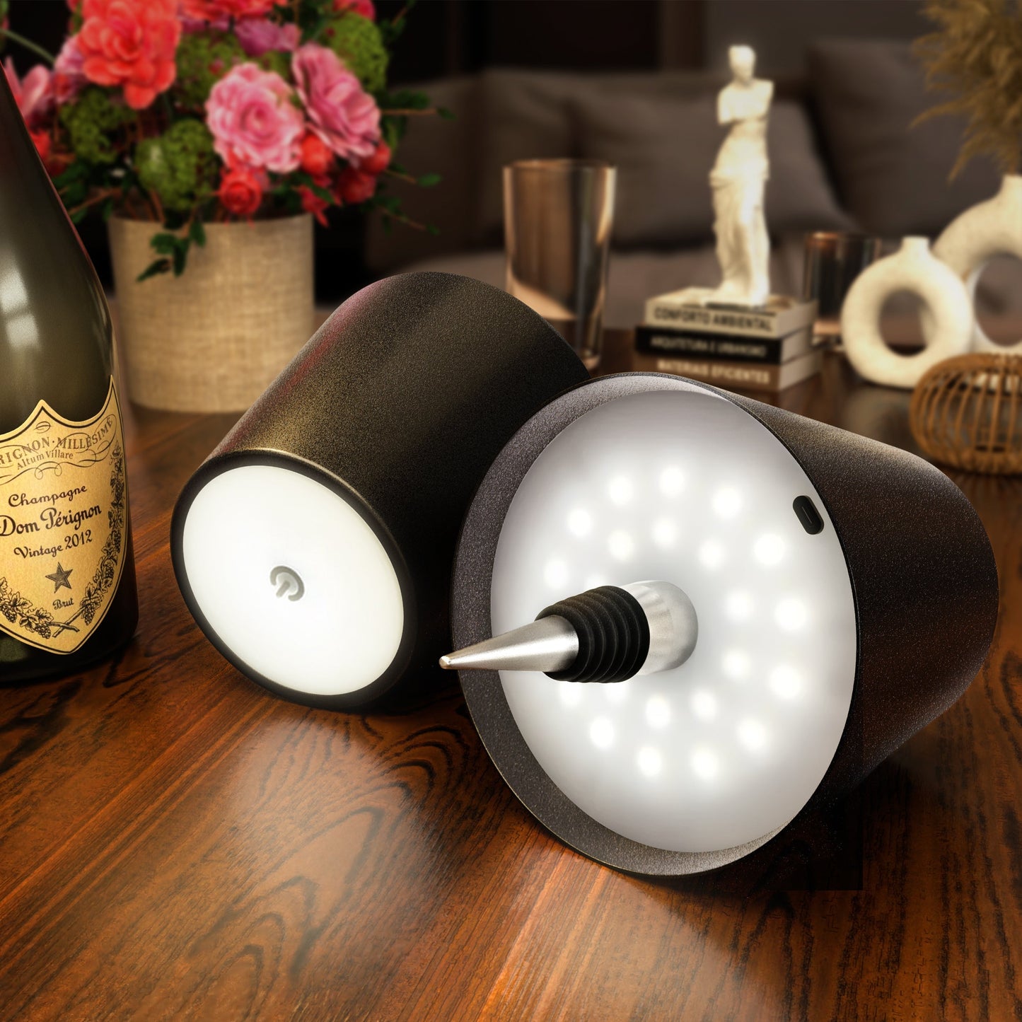 Wireless Bottle Lamp - Fits Any Bottle - White