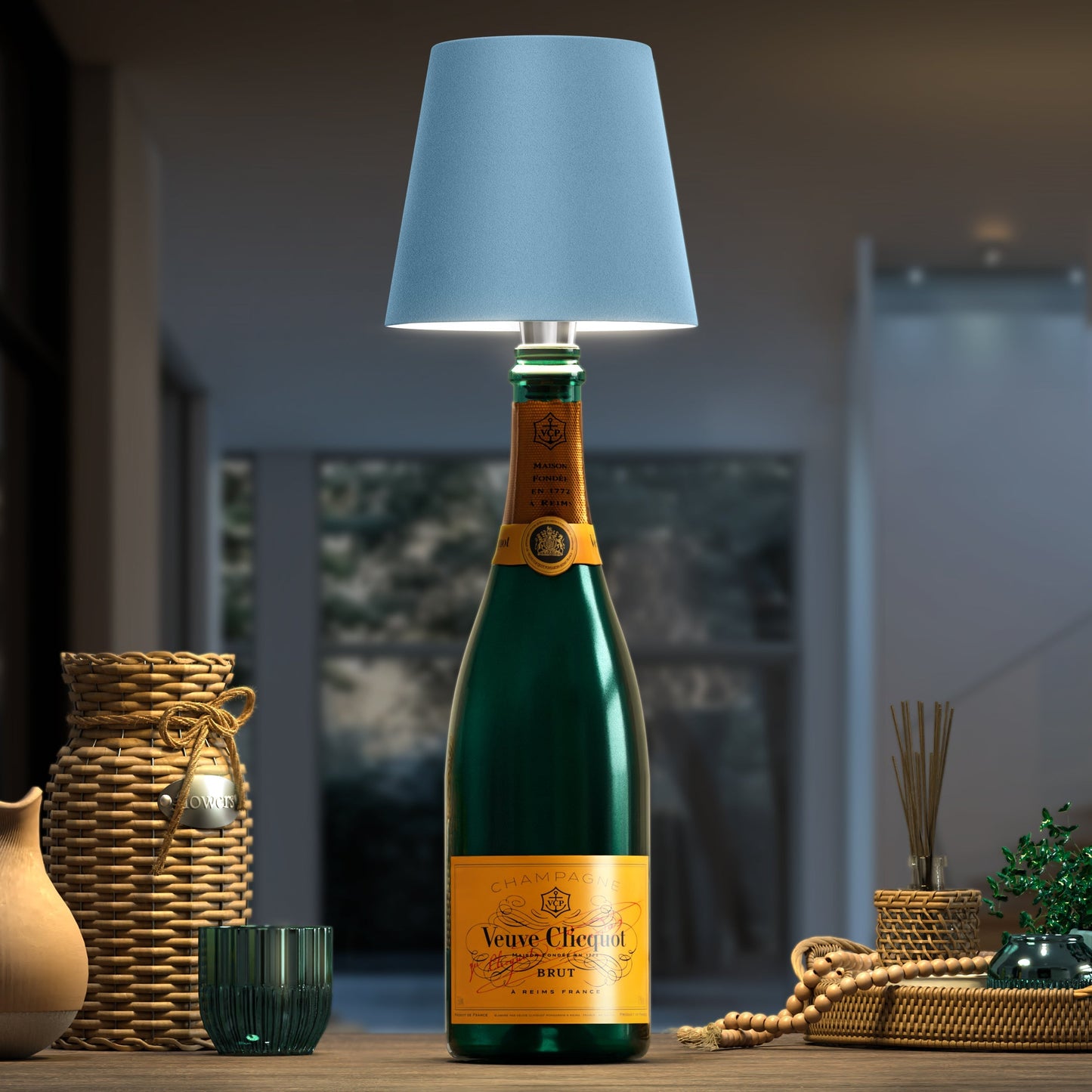 Wireless Bottle Lamp - Fits Any Bottle - Blue
