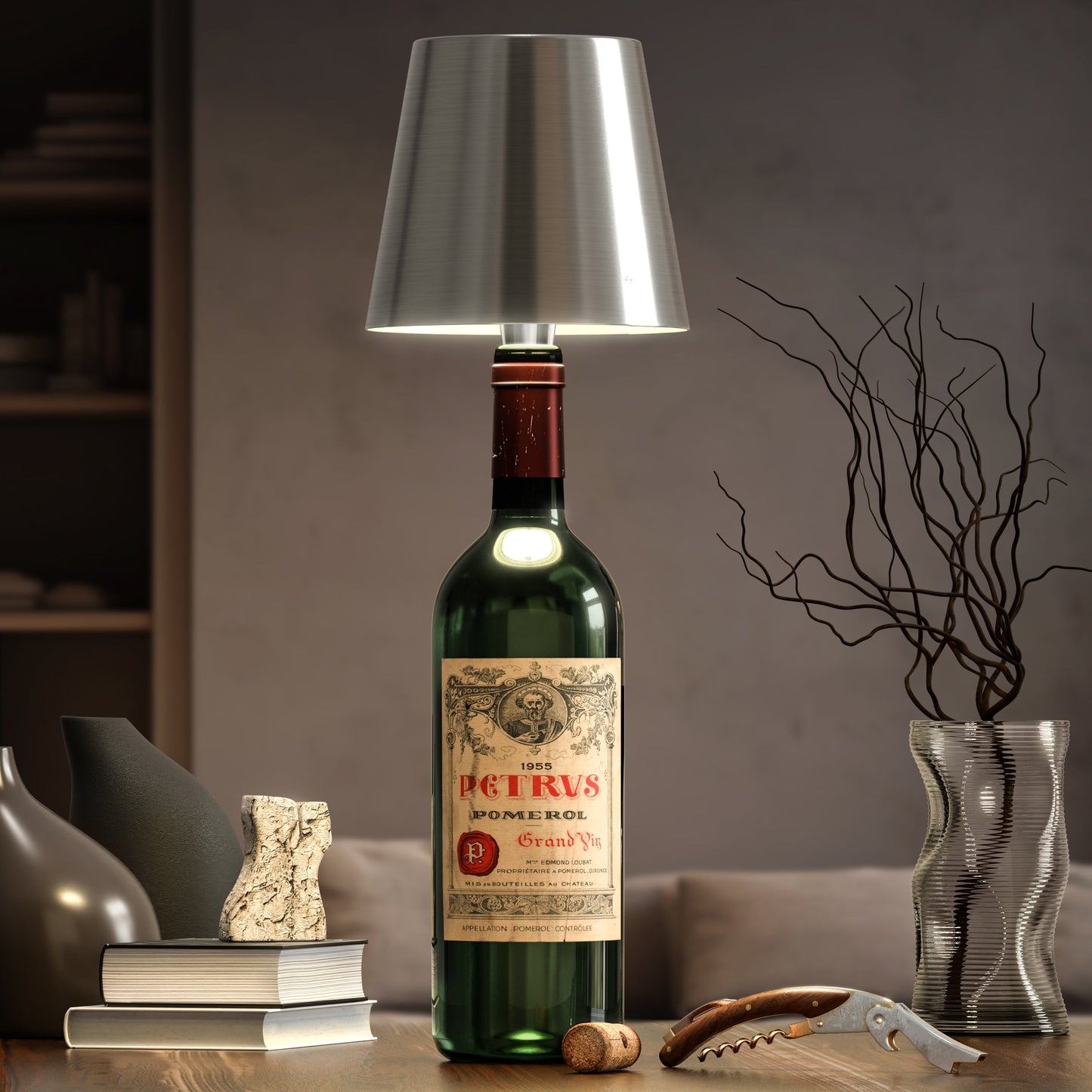 Wireless Bottle Lamp - Fits Any Bottle - Silver