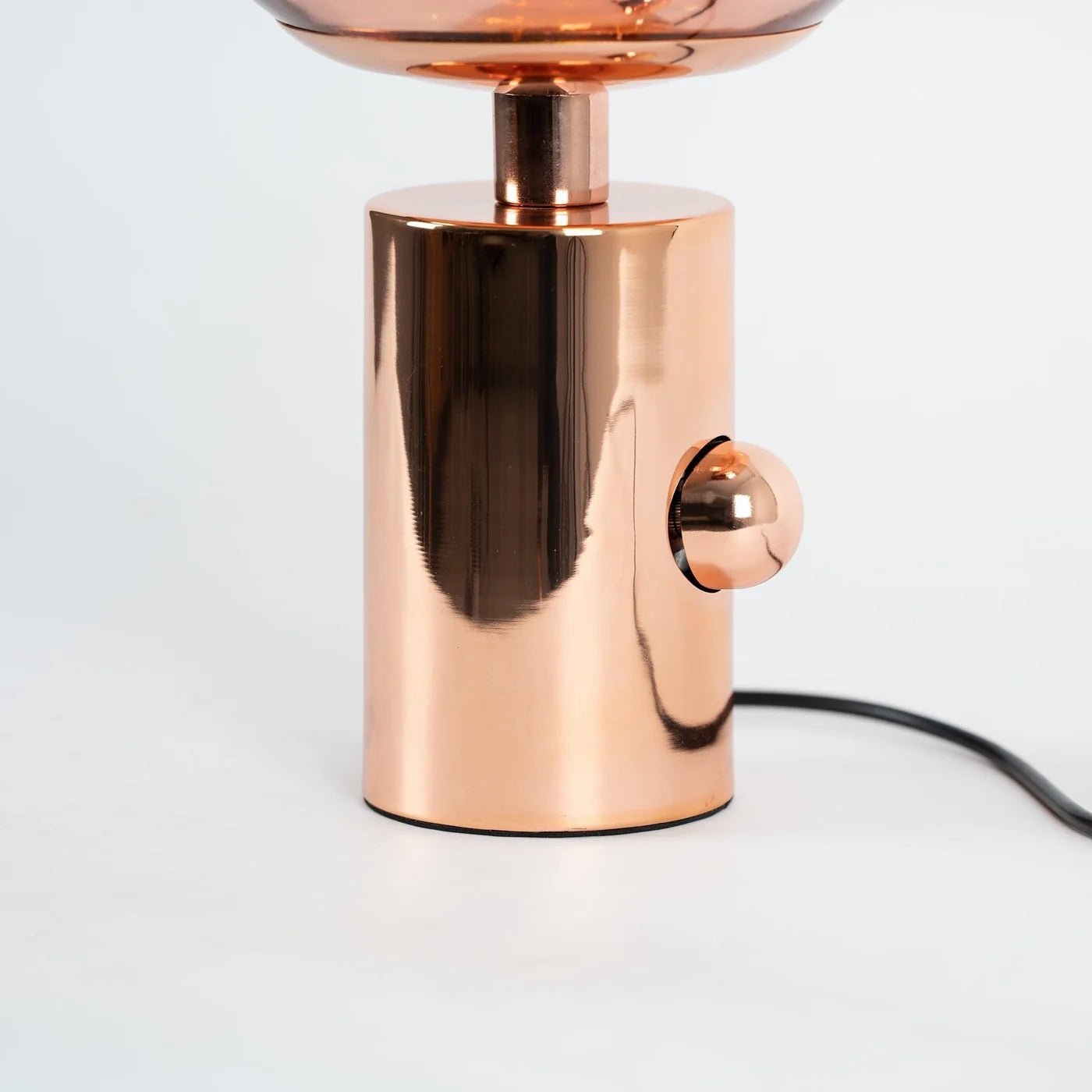 LuxRoyale Amber Glass Table Lamp with Polished Gold Base, Modern Desk Light