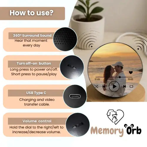 Royallure Memory Orb – Custom Video Sphere with 360° Sound & USB Upload