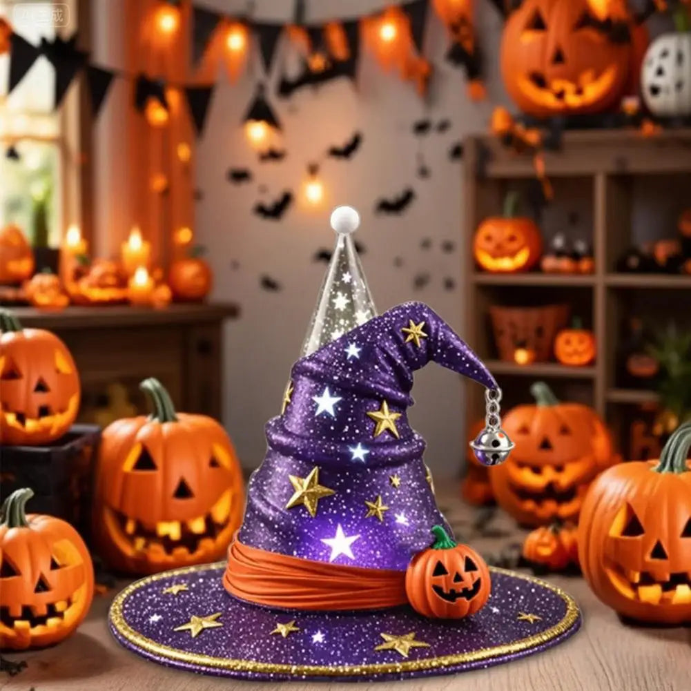 Led Night Lamp Spooky Witch Hat Night Light Set for Halloween Party Decor Led Ornament Trio for Fun Festive Atmosphere Spooky 4